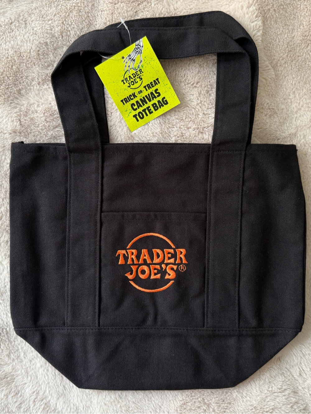 NWT Trader Joe’s Trick-or-Treat Mini Canvas Tote 🎃 {Black}